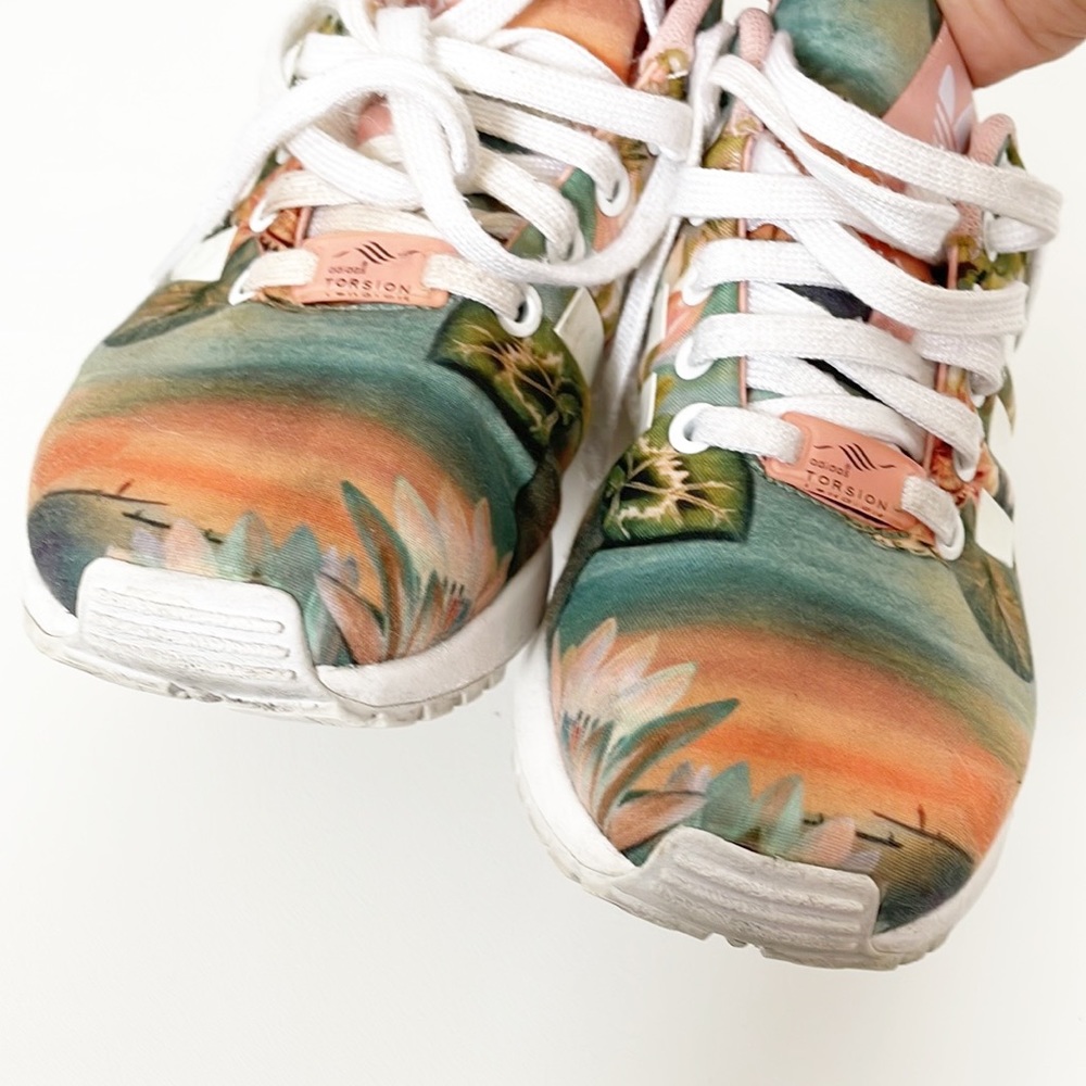 adidas ZX Flux Farm Curso d’Agua  Tropical Print Sneakers - Picture 13 of 14